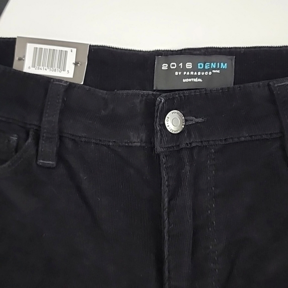 Parasuco 2016 Denim Women's Black Corduroy Pants Mid Rise Straight Leg Size 10 - Picture 3 of 15